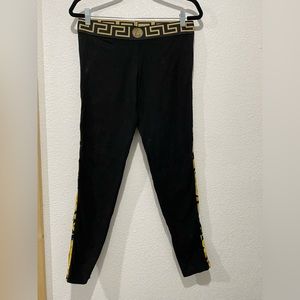 Versace Greca Border Leggings In Black Women's Size 5 (XL)